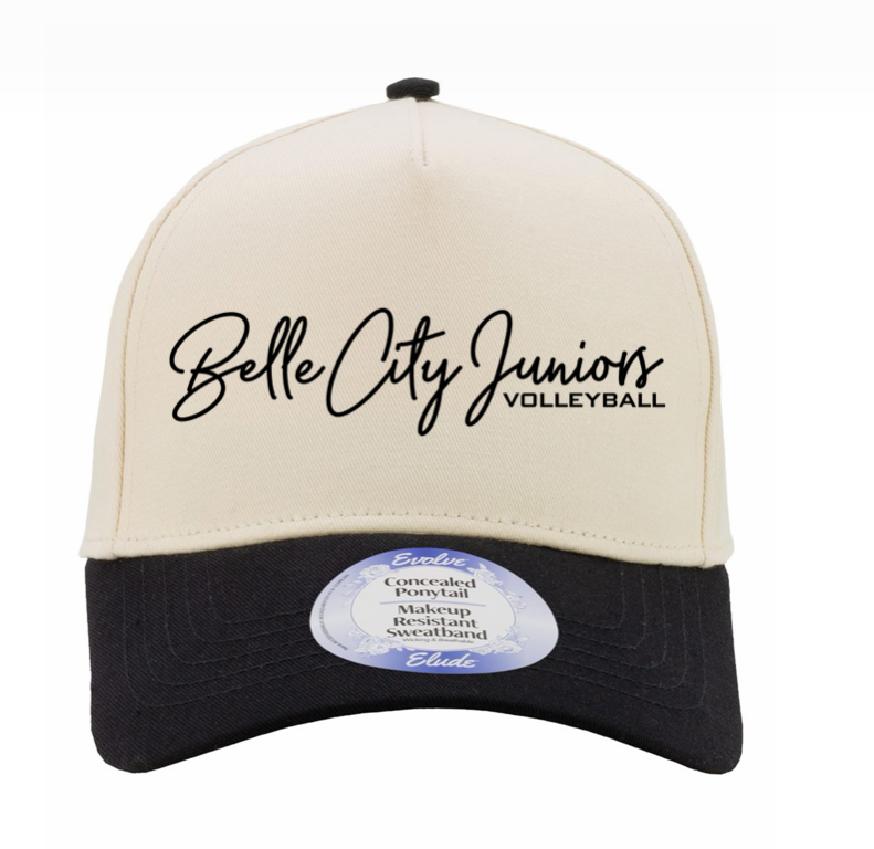 Women's 2 Tone Hat Ivory/black/black leopard camo