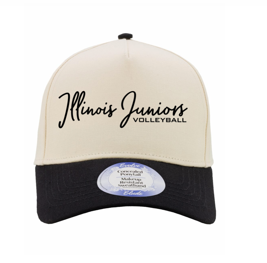 Women's 2 Tone Hat Ivory/black/black leopard camo